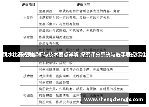 跳水比赛规则解析与技术要点详解 探索评分系统与选手表现标准